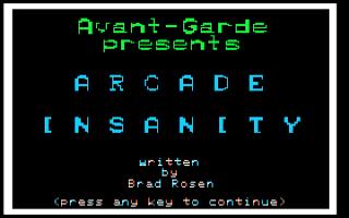 Arcade Insanity Title Screen